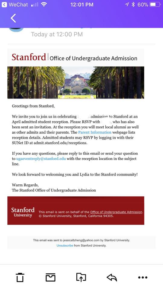 Stanford acceptance letter